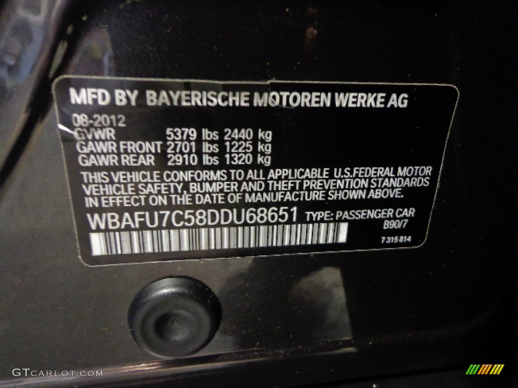 2013 5 Series 535i xDrive Sedan - Dark Graphite Metallic II / Oyster/Black photo #31