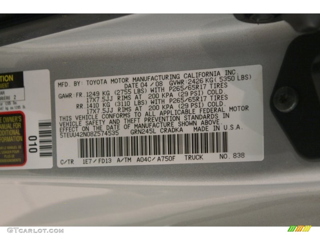 2008 Tacoma V6 TRD Sport Access Cab 4x4 - Silver Streak Mica / Graphite Gray photo #15