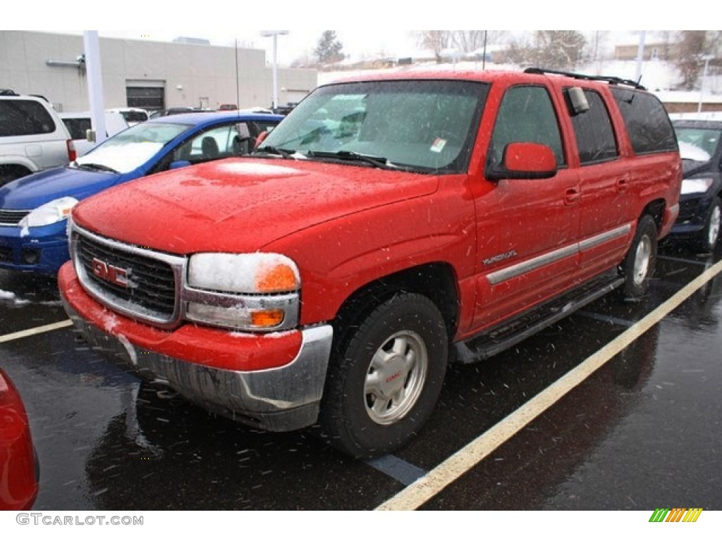 2001 Yukon XL SLT 4x4 - Fire Red / Neutral Tan/Shale photo #4