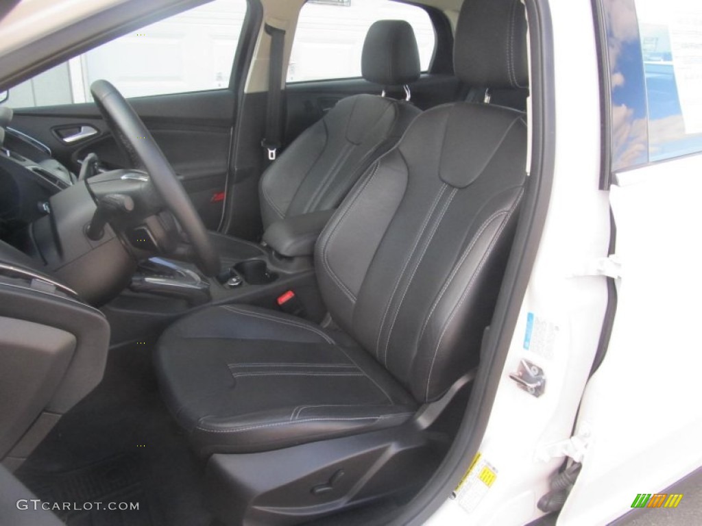 Charcoal Black Leather Interior 2012 Ford Focus Titanium Sedan Photo #79944400