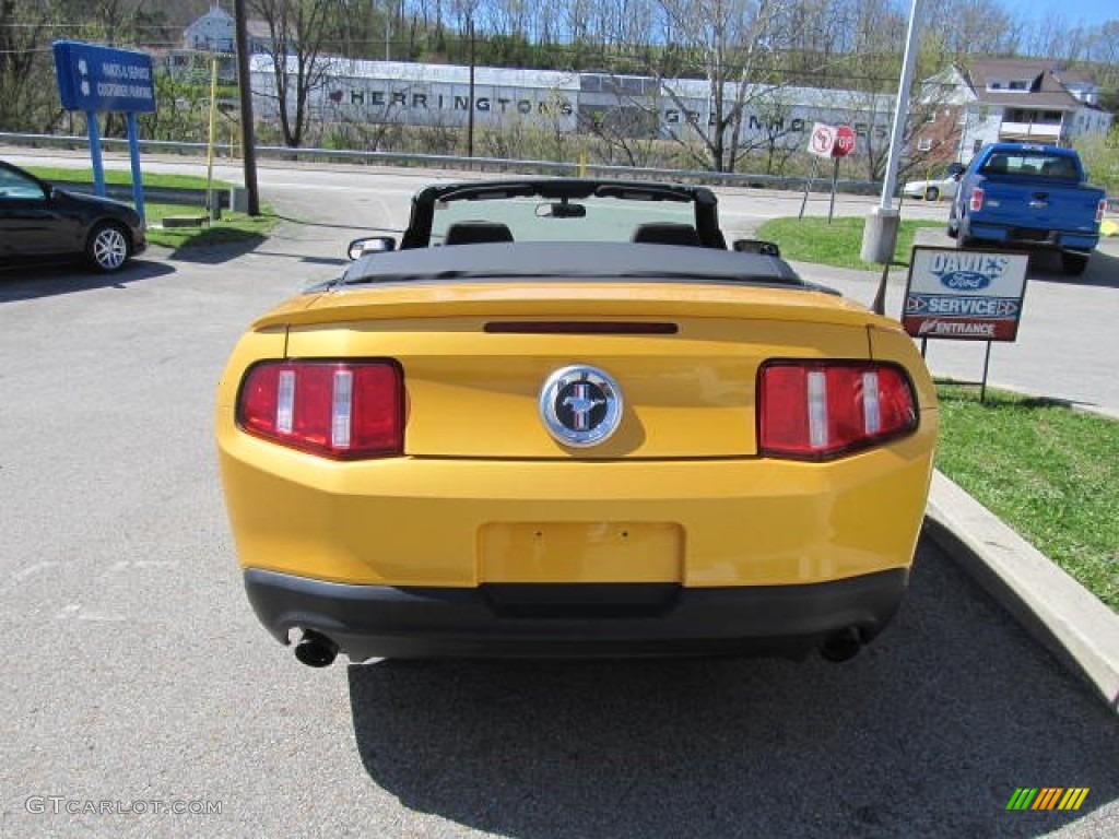 2012 Mustang V6 Convertible - Yellow Blaze Metallic Tri-Coat / Charcoal Black photo #3