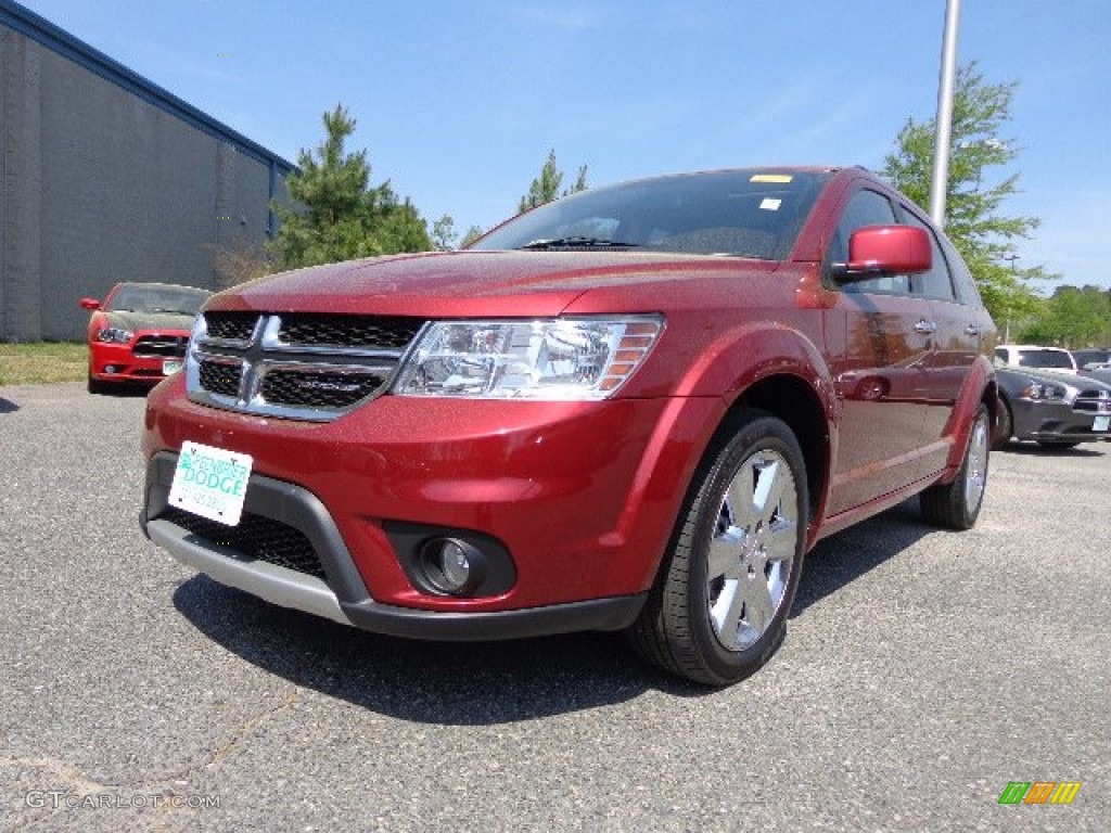 2011 Journey Lux AWD - Deep Cherry Red Crystal Pearl / Black photo #1