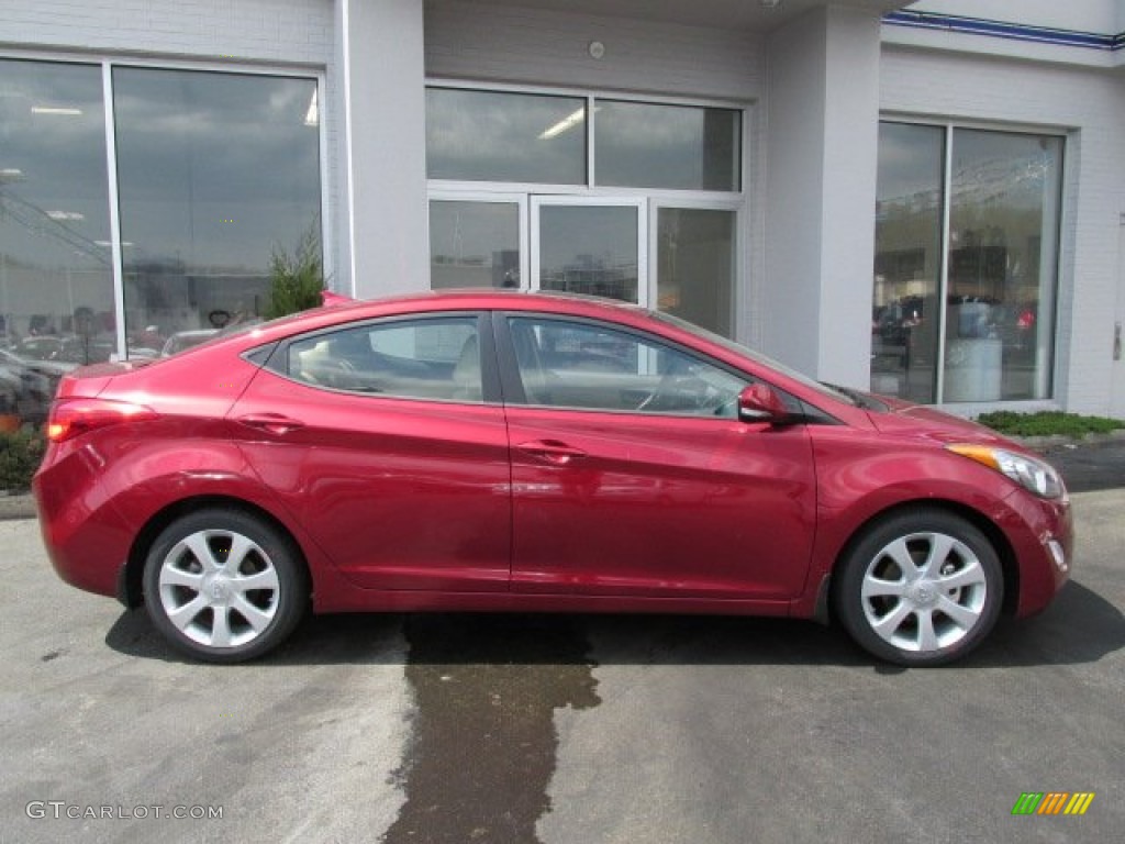 2013 Elantra Limited - Sparkling Ruby / Beige photo #2