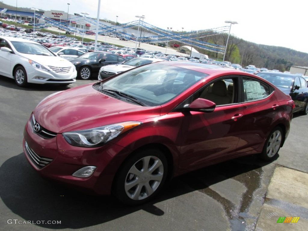 2013 Elantra Limited - Sparkling Ruby / Beige photo #4