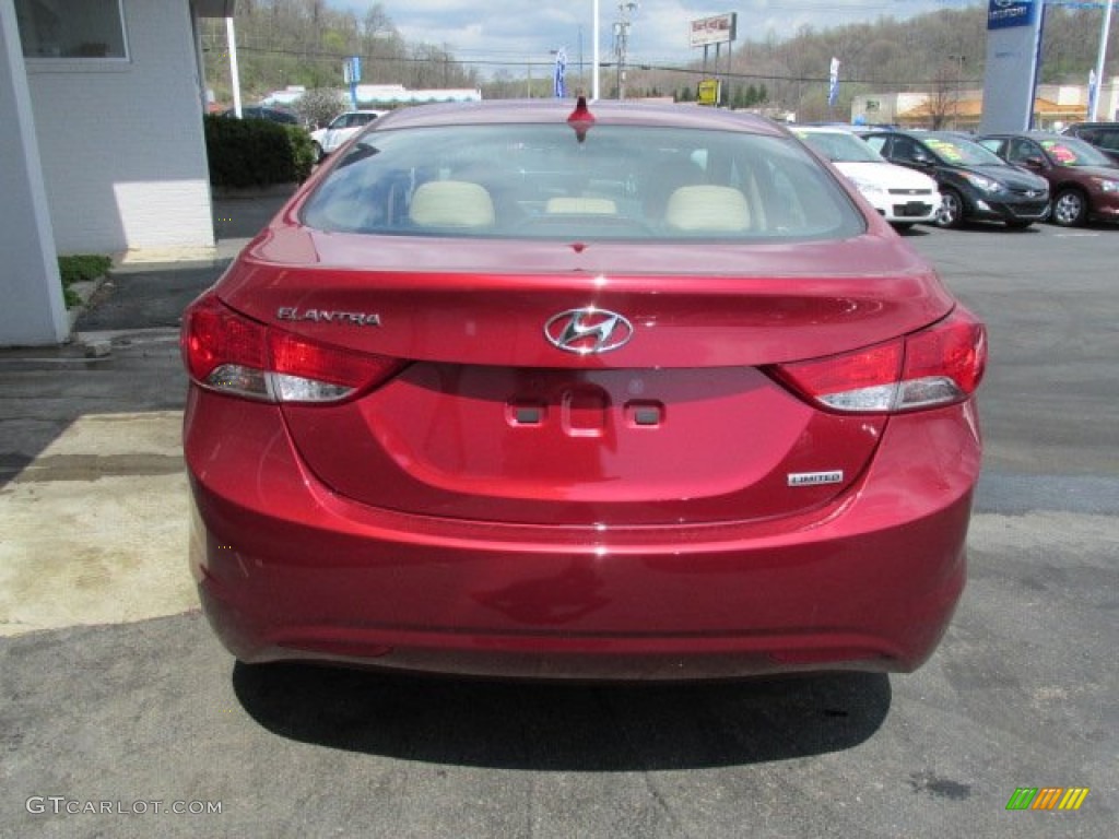 2013 Elantra Limited - Sparkling Ruby / Beige photo #5
