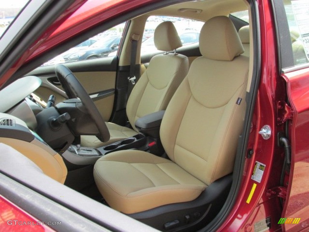 2013 Elantra Limited - Sparkling Ruby / Beige photo #7