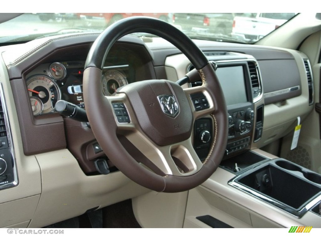 2013 Ram 2500 Laramie Longhorn Crew Cab 4x4 Canyon Brown/Light Frost Beige Dashboard Photo #79955091