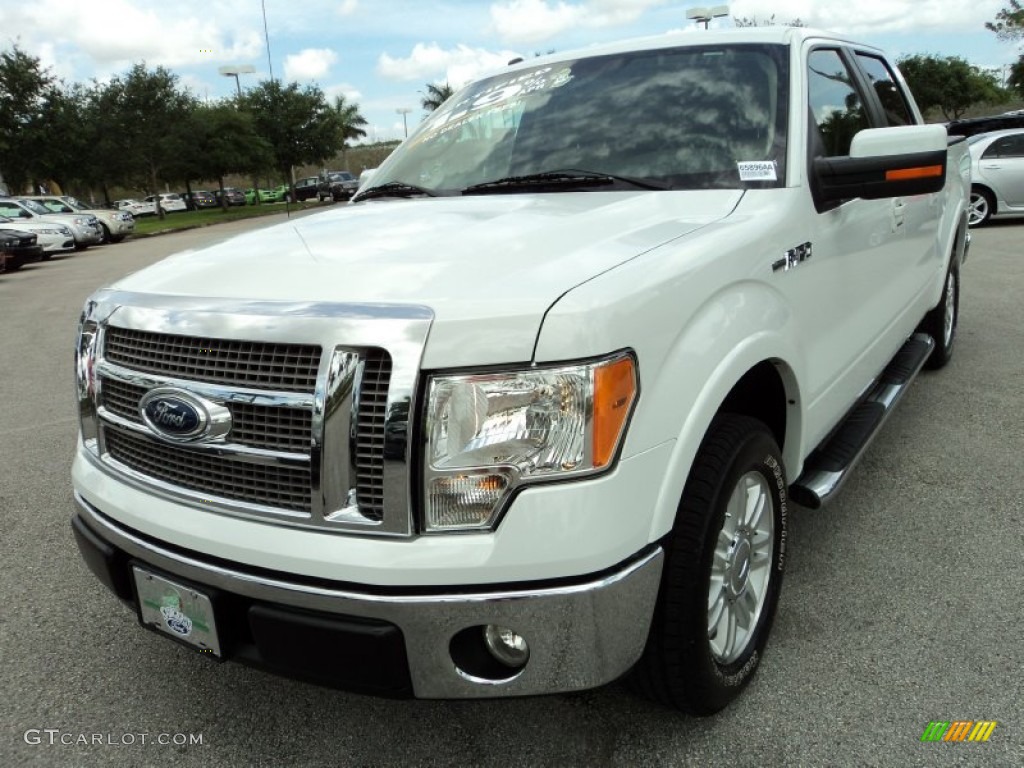 2010 F150 Lariat SuperCrew - Oxford White / Tan photo #14