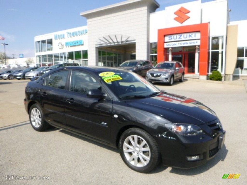 2008 MAZDA3 s Touring Sedan - Black Mica / Black photo #1