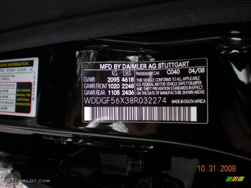 2008 C Color Code 040 for Black Photo #799620