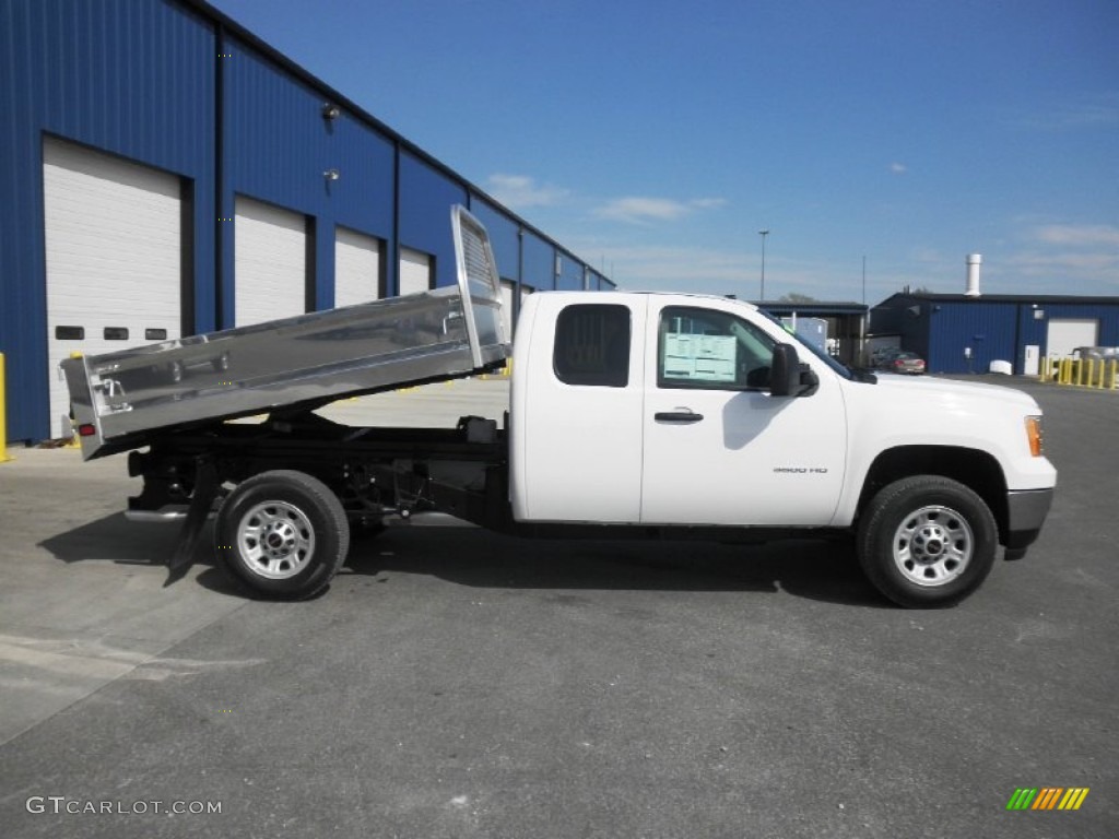 2013 Sierra 3500HD Extended Cab 4x4 Dump Truck - Summit White / Dark Titanium photo #1