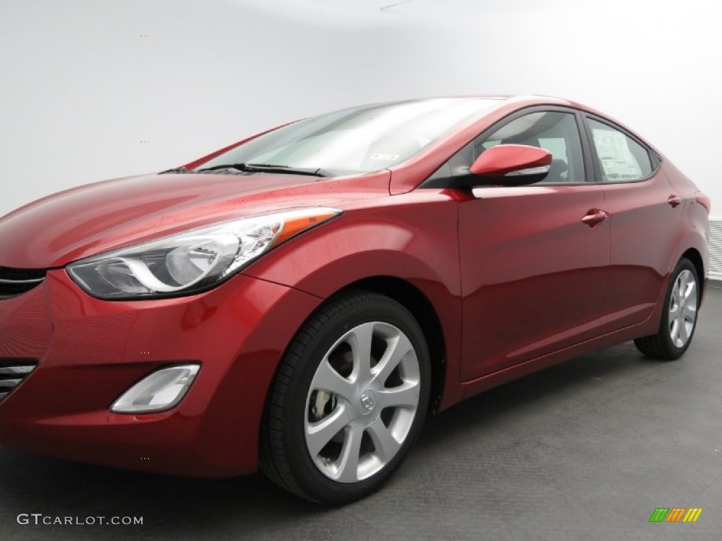 2013 Elantra Limited - Sparkling Ruby / Black photo #6