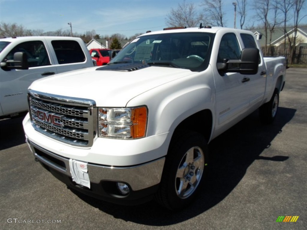 Summit White 2013 GMC Sierra 2500HD SLE Crew Cab 4x4 Exterior Photo #79970048