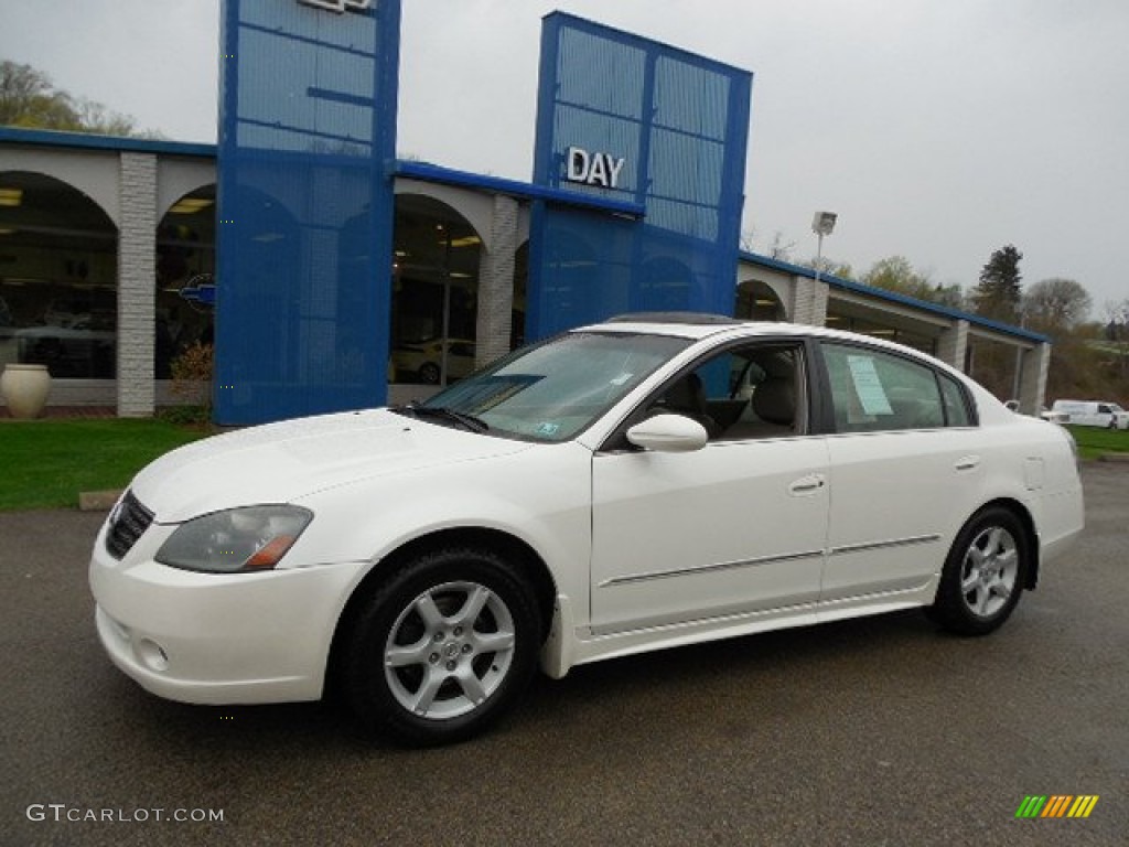 2005 Altima 2.5 SL - Satin White Pearl / Blond photo #1