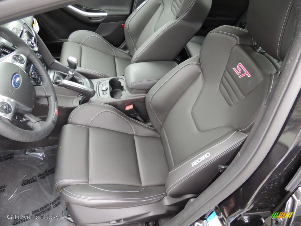 ST Charcoal Black Full-Leather Recaro Seats Interior 2013 Ford Focus ST Hatchback Photo #79973216