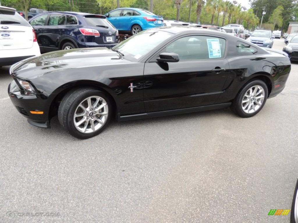 2011 Mustang V6 Premium Coupe - Ebony Black / Charcoal Black photo #2