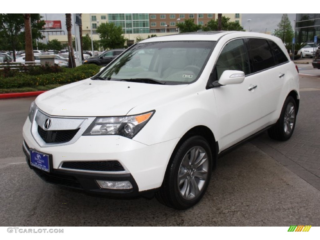 2013 MDX SH-AWD Advance - Aspen White Pearl / Parchment photo #3