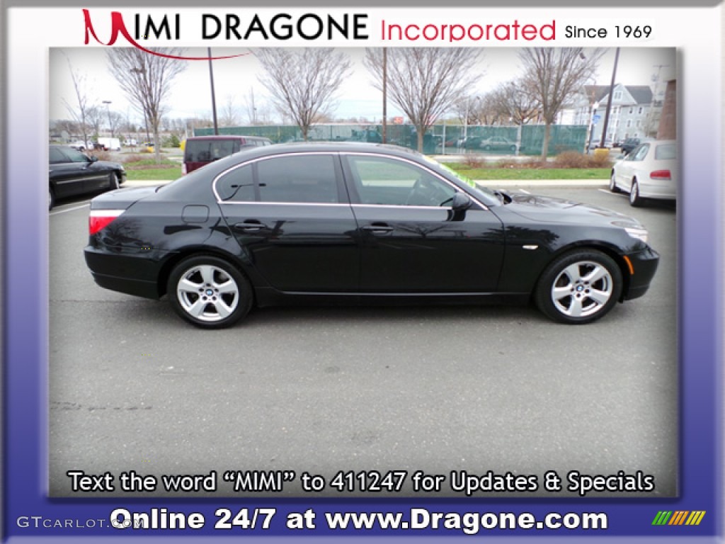 2008 5 Series 535xi Sedan - Deep Green Metallic / Black photo #3