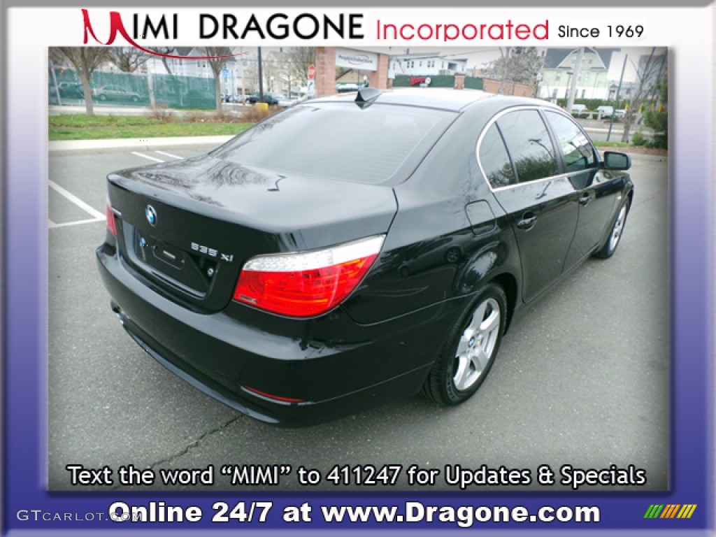2008 5 Series 535xi Sedan - Deep Green Metallic / Black photo #4