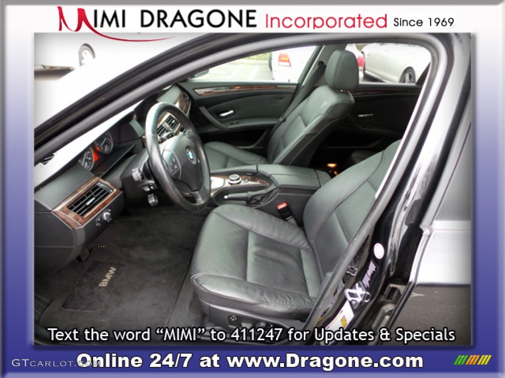 2008 5 Series 535xi Sedan - Deep Green Metallic / Black photo #12