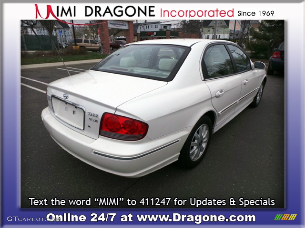 2002 Sonata GLS V6 - Noble White / Beige photo #4