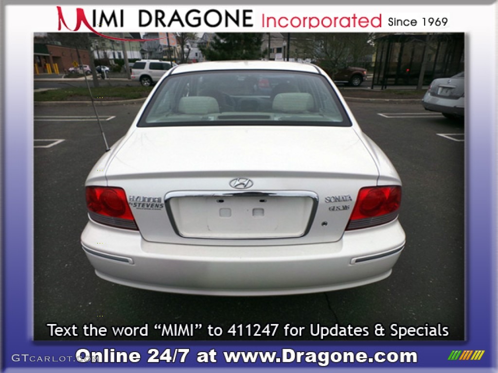 2002 Sonata GLS V6 - Noble White / Beige photo #5