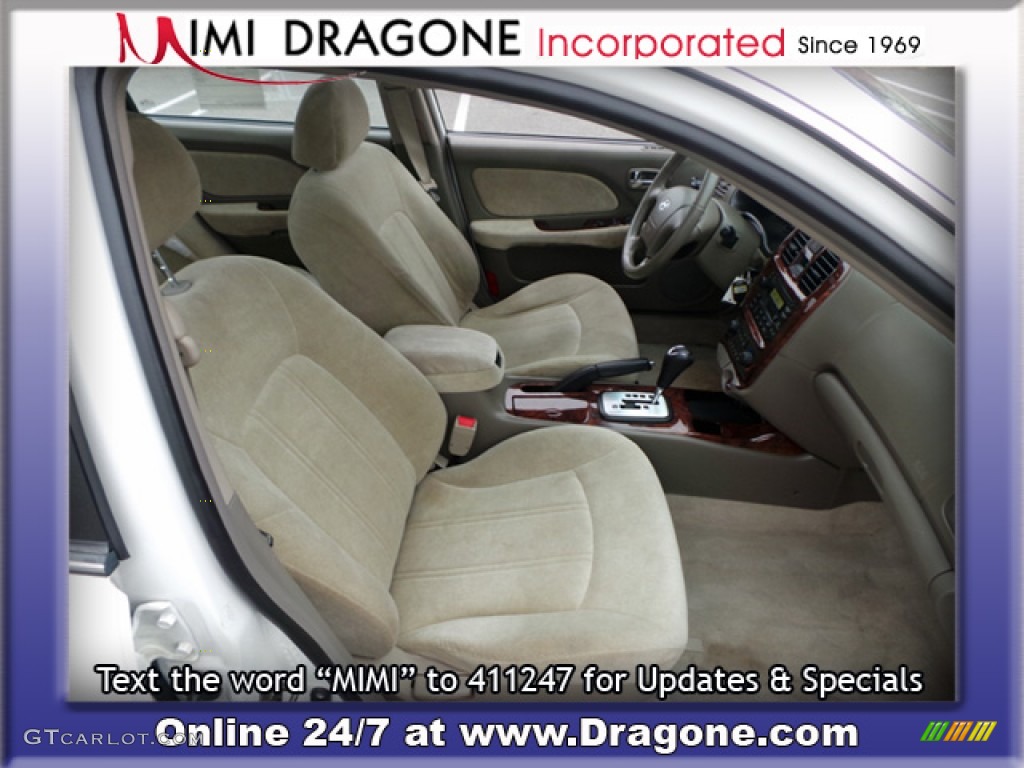 2002 Sonata GLS V6 - Noble White / Beige photo #8