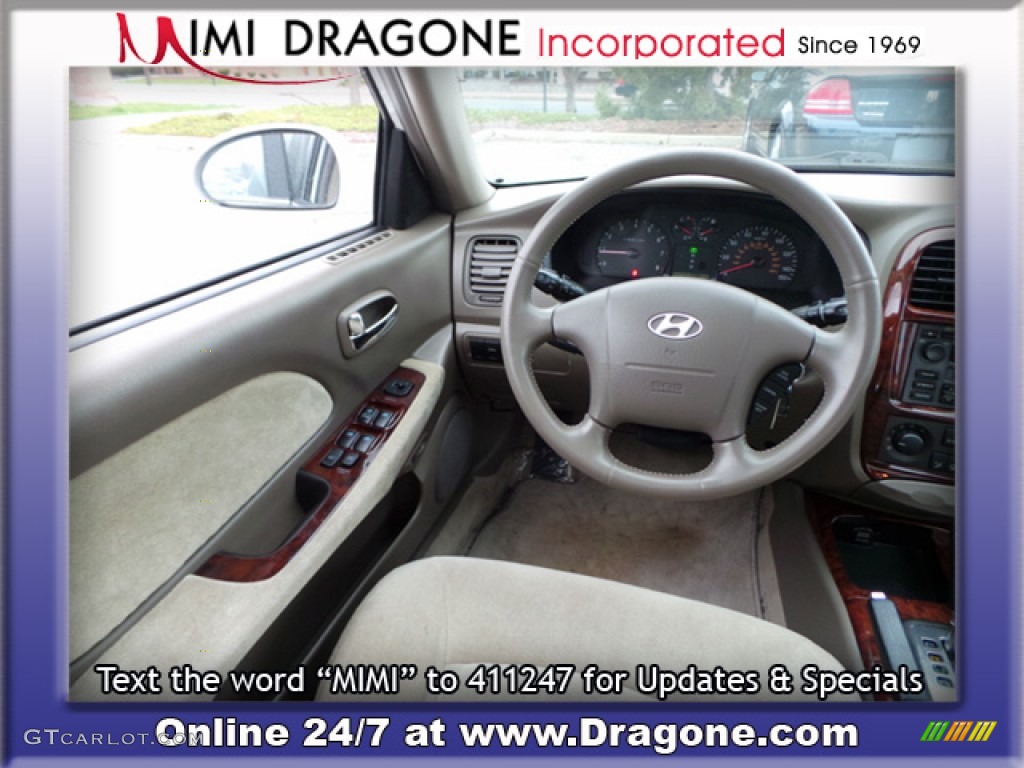 2002 Sonata GLS V6 - Noble White / Beige photo #11