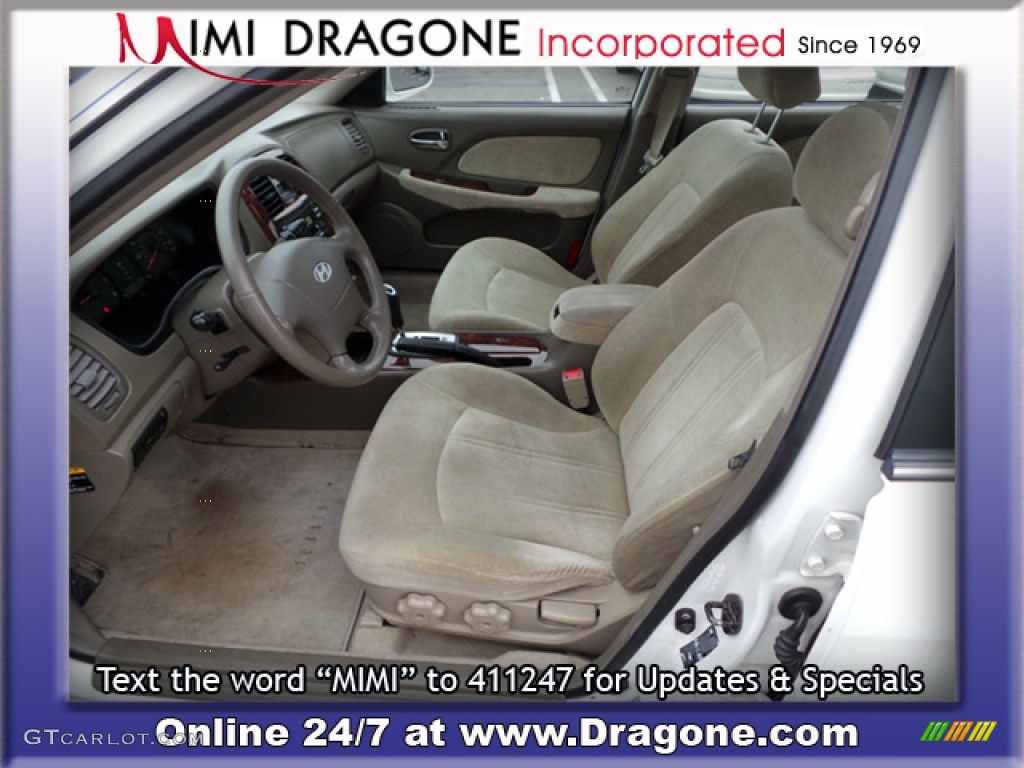 2002 Sonata GLS V6 - Noble White / Beige photo #12
