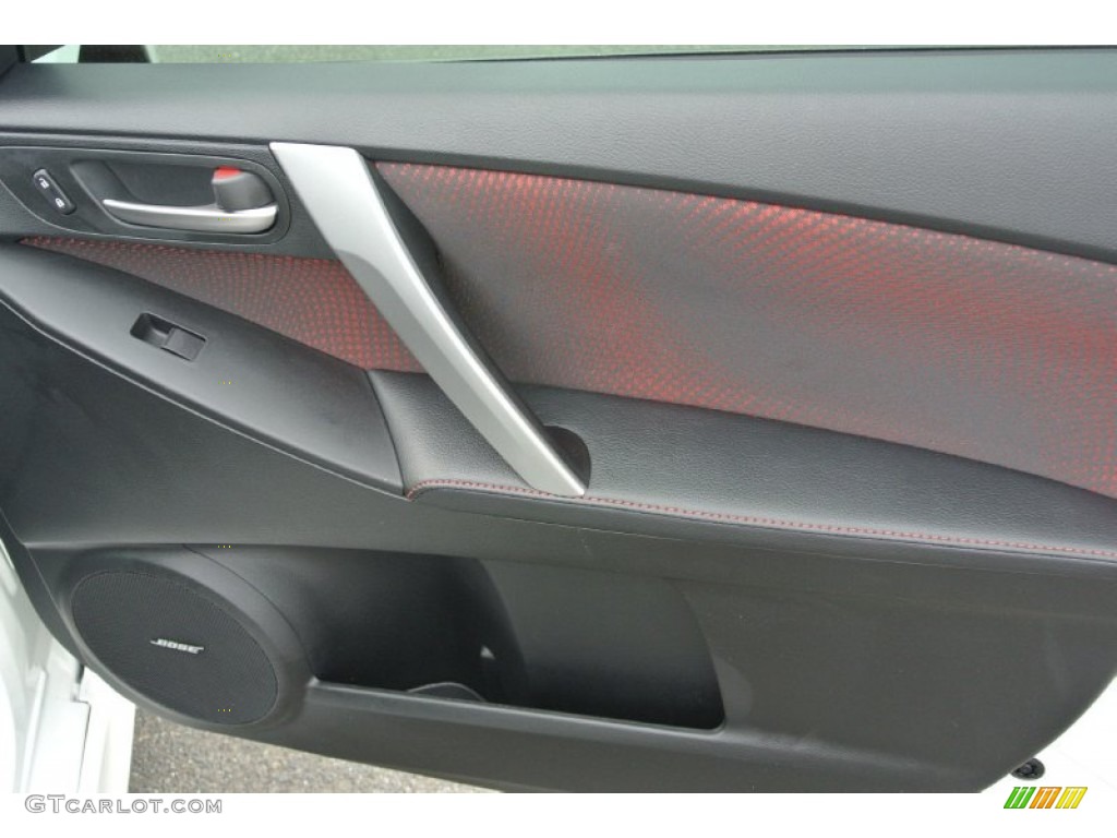 2012 Mazda MAZDA3 MAZDASPEED3 MAZDASPEED Black/Red Door Panel Photo #79981517