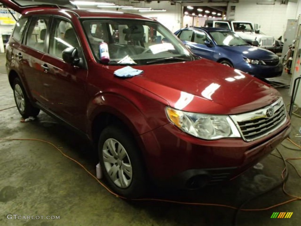 2010 Forester 2.5 X - Camellia Red Pearl / Black photo #1