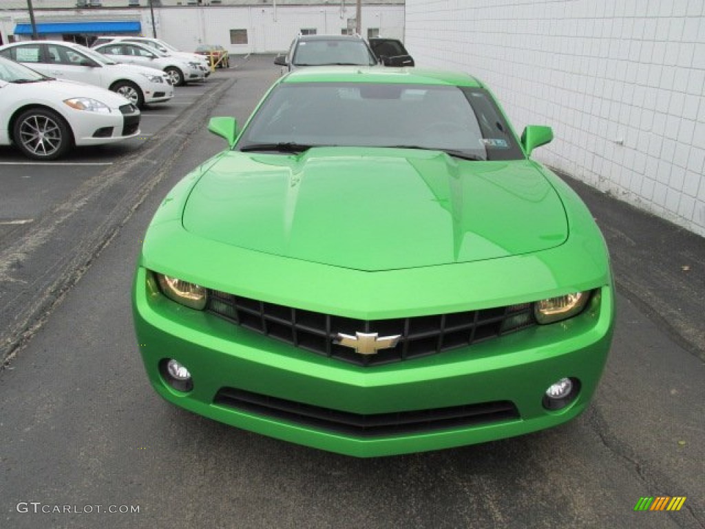 2011 Camaro LT Coupe - Synergy Green Metallic / Black photo #4