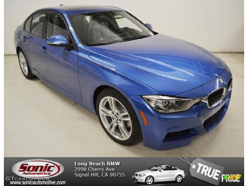 2013 3 Series 328i Sedan - Estoril Blue / Black photo #1