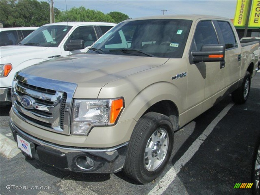 2010 F150 XLT SuperCrew - Pueblo Gold Metallic / Tan photo #4