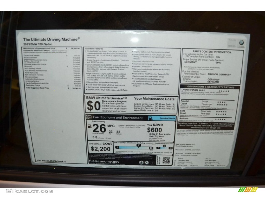 2013 3 Series 328i Sedan - Glacier Silver Metallic / Black photo #5