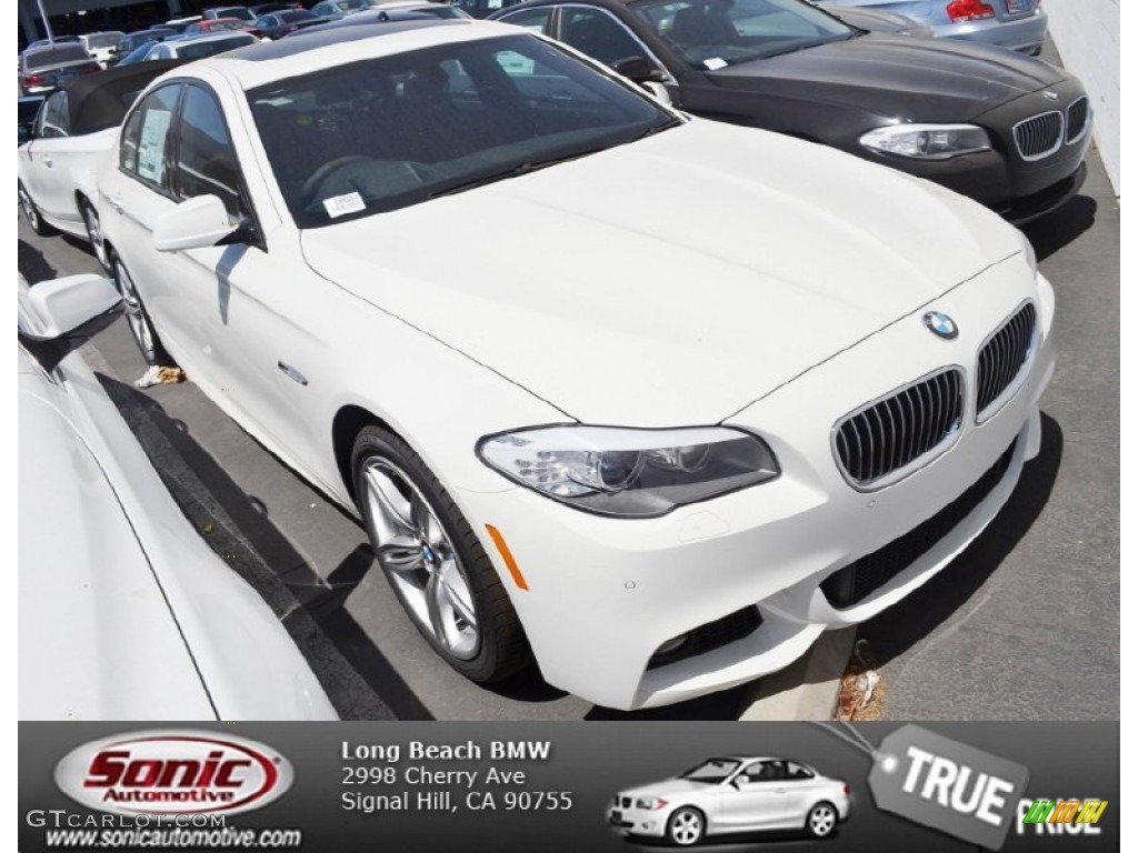 2013 5 Series 535i Sedan - Alpine White / Black photo #1