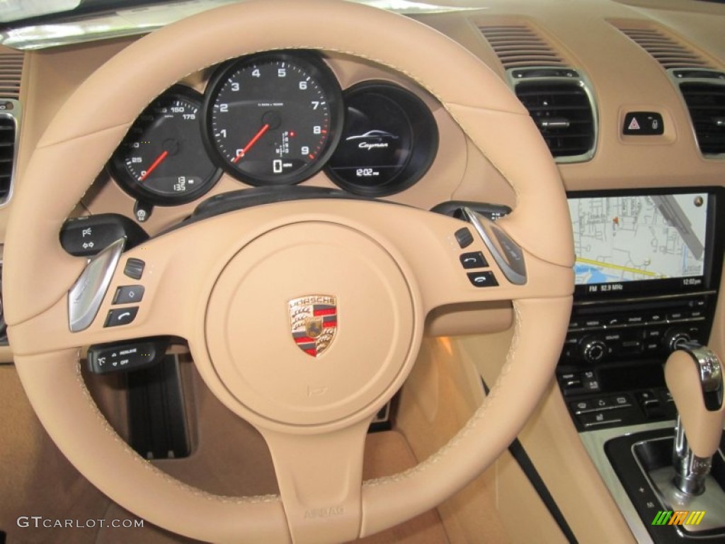 2014 Porsche Cayman Standard Cayman Model Luxor Beige Steering Wheel Photo #79993262