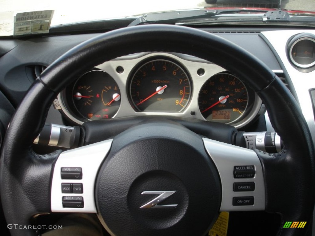 2008 350Z Touring Roadster - Magnetic Black / Burnt Orange photo #21