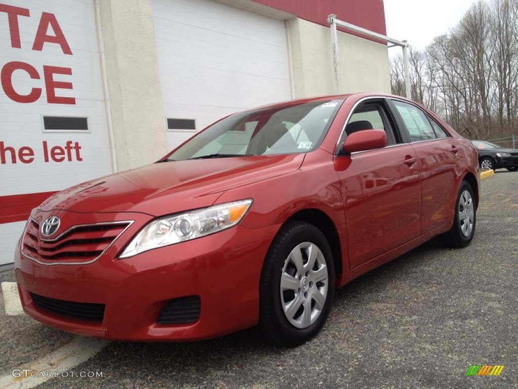 2010 Camry LE V6 - Barcelona Red Metallic / Ash Gray photo #1