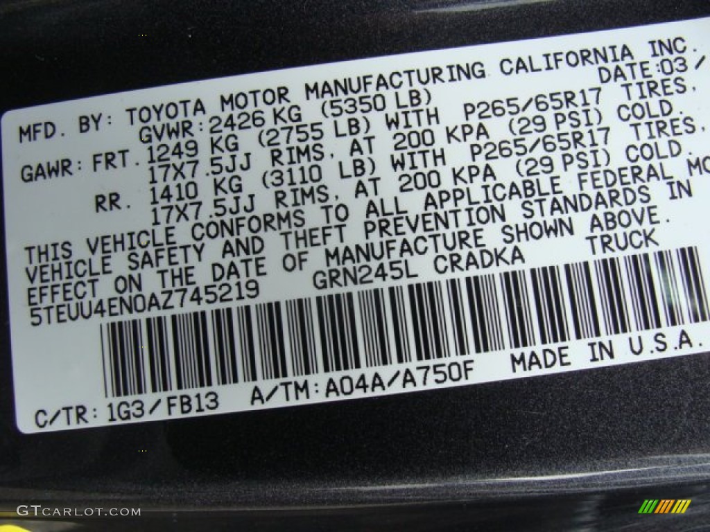 2010 Tacoma V6 SR5 TRD Sport Access Cab 4x4 - Magnetic Gray Metallic / Graphite photo #15