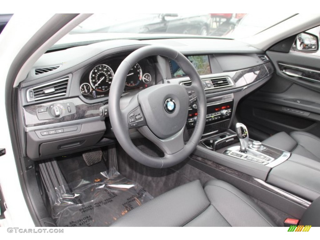 Black Interior 2012 BMW 7 Series 750i xDrive Sedan Photo #80001545