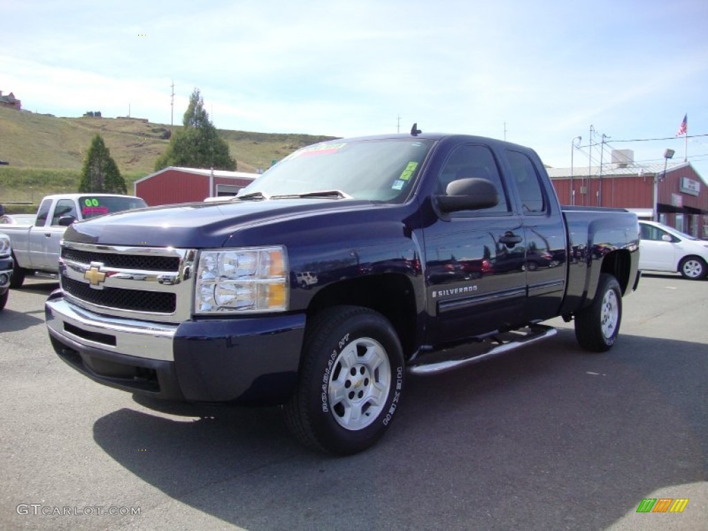 2009 Silverado 1500 LT Extended Cab - Imperial Blue Metallic / Ebony photo #3
