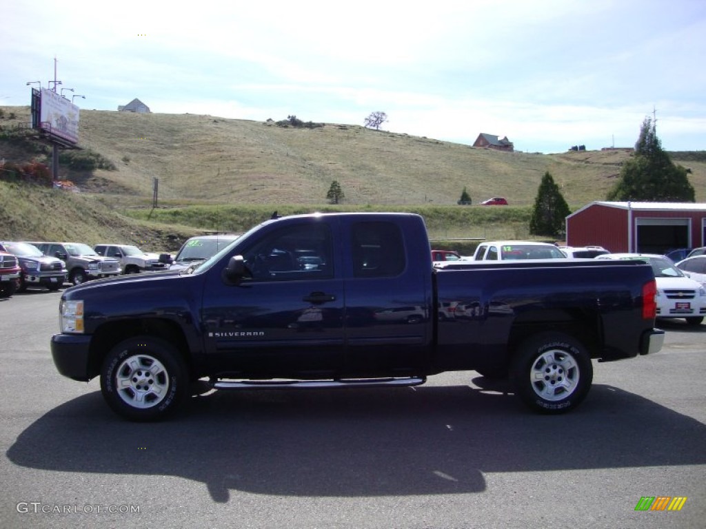 2009 Silverado 1500 LT Extended Cab - Imperial Blue Metallic / Ebony photo #4