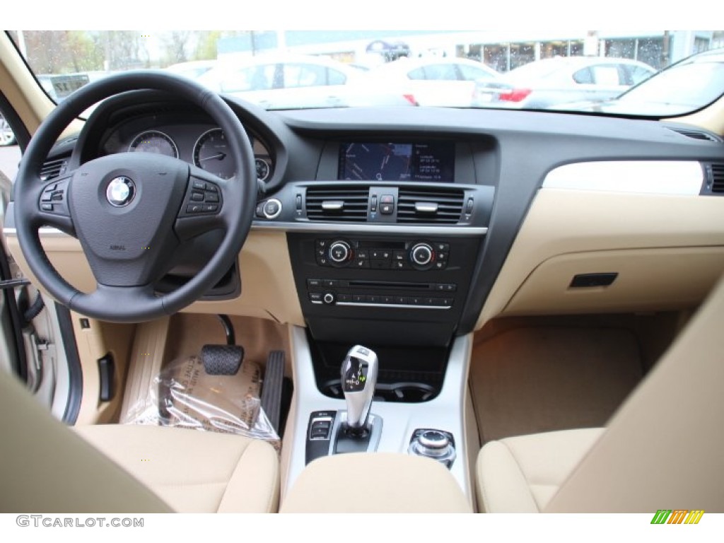 2013 BMW X3 xDrive 28i Sand Beige Dashboard Photo #80005774