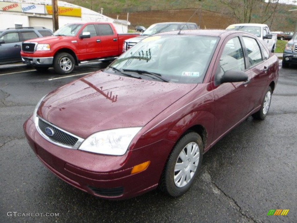 2007 Focus ZX4 S Sedan - Dark Toreador Red Metallic / Dark Pebble/Light Pebble photo #5