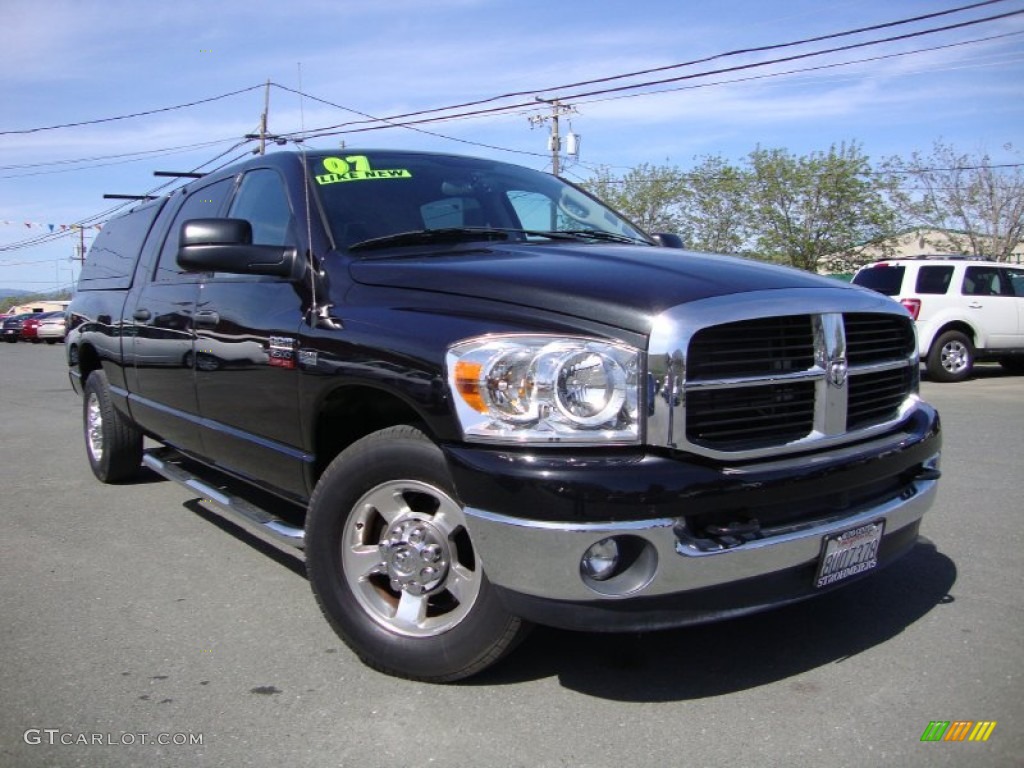 2007 Ram 2500 SLT Mega Cab - Brilliant Black / Medium Slate Gray photo #1