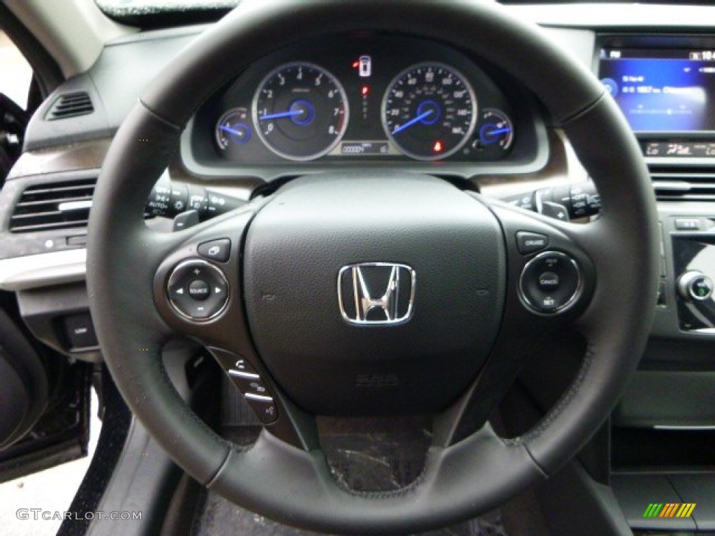2013 Honda Crosstour EX-L V-6 4WD Black Steering Wheel Photo #80008805