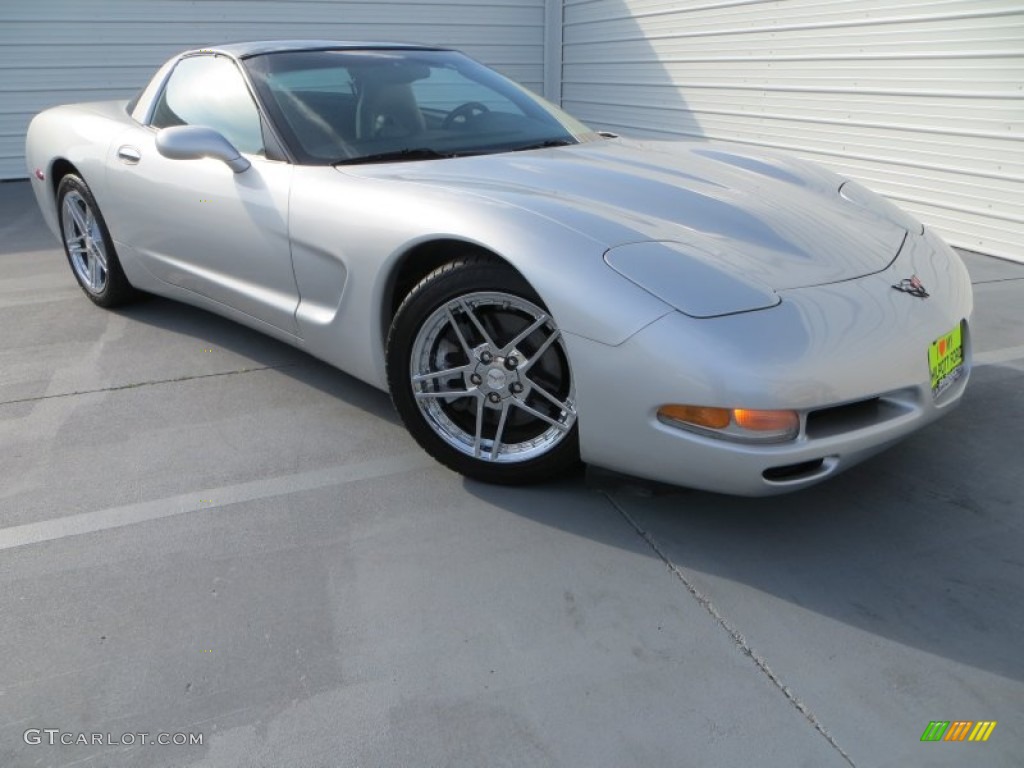 Quicksilver Metallic 2002 Chevrolet Corvette Coupe Exterior Photo #80009123