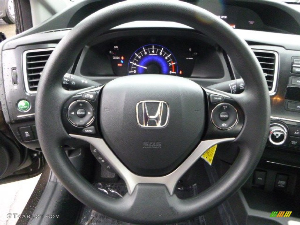 2013 Honda Civic LX Sedan Black Steering Wheel Photo #80010366