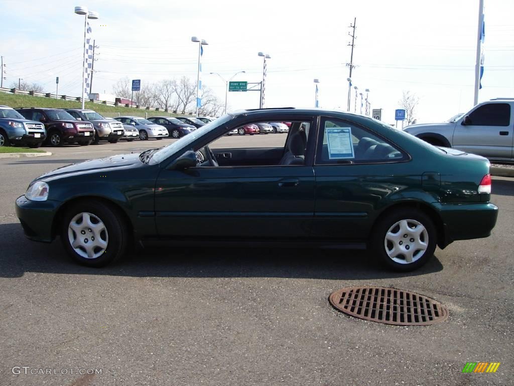 1999 Civic EX Coupe - Clover Green Pearl / Gray photo #2
